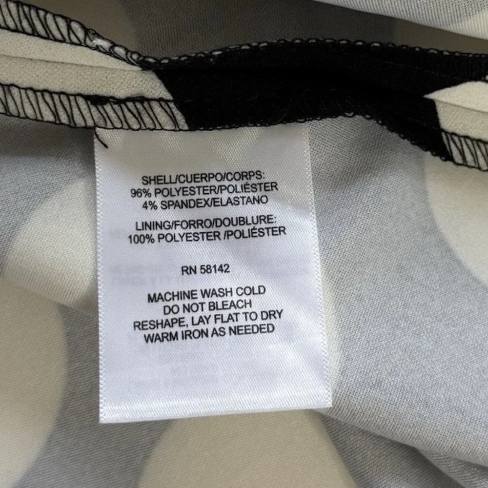 London Times Women's Size 10 Black & White Polka Dot Fit & Flare Dress